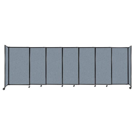 Versare StraightWall Sliding Portable Partition 15'6" x 5' Powder Blue Fabric 1460704